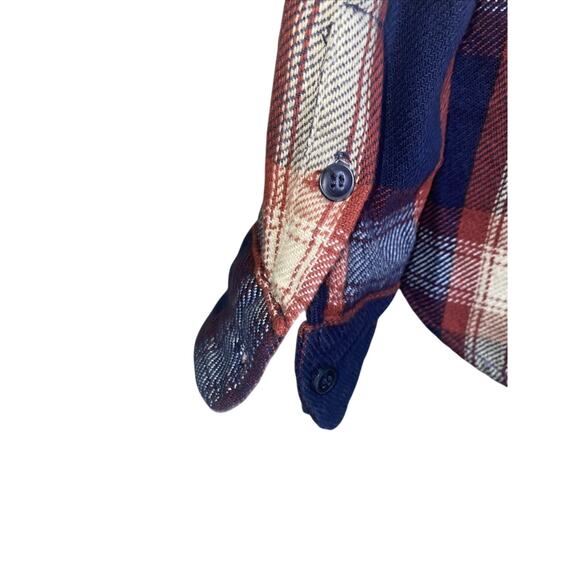 Mother The Frenchie Red Plaid Shirt Size Medium Button Up 100% Cotton Women - Picture 4 of 8